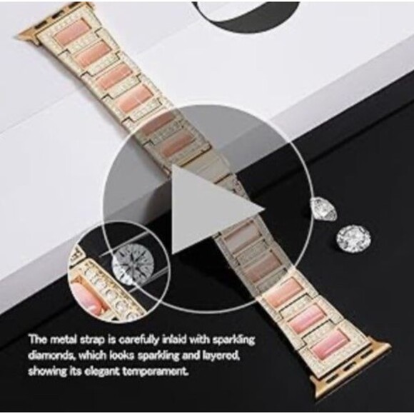 Handodo Guard Band Apple Watch Bend Silver White Catseye 42mm (44/45/46/49mm) - Picture 2 of 15